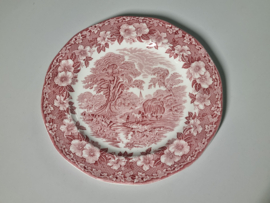 Engels rood Enoch Wedgwood Woodland Gebaksbord Pannenkoekenbord 28,5 cm