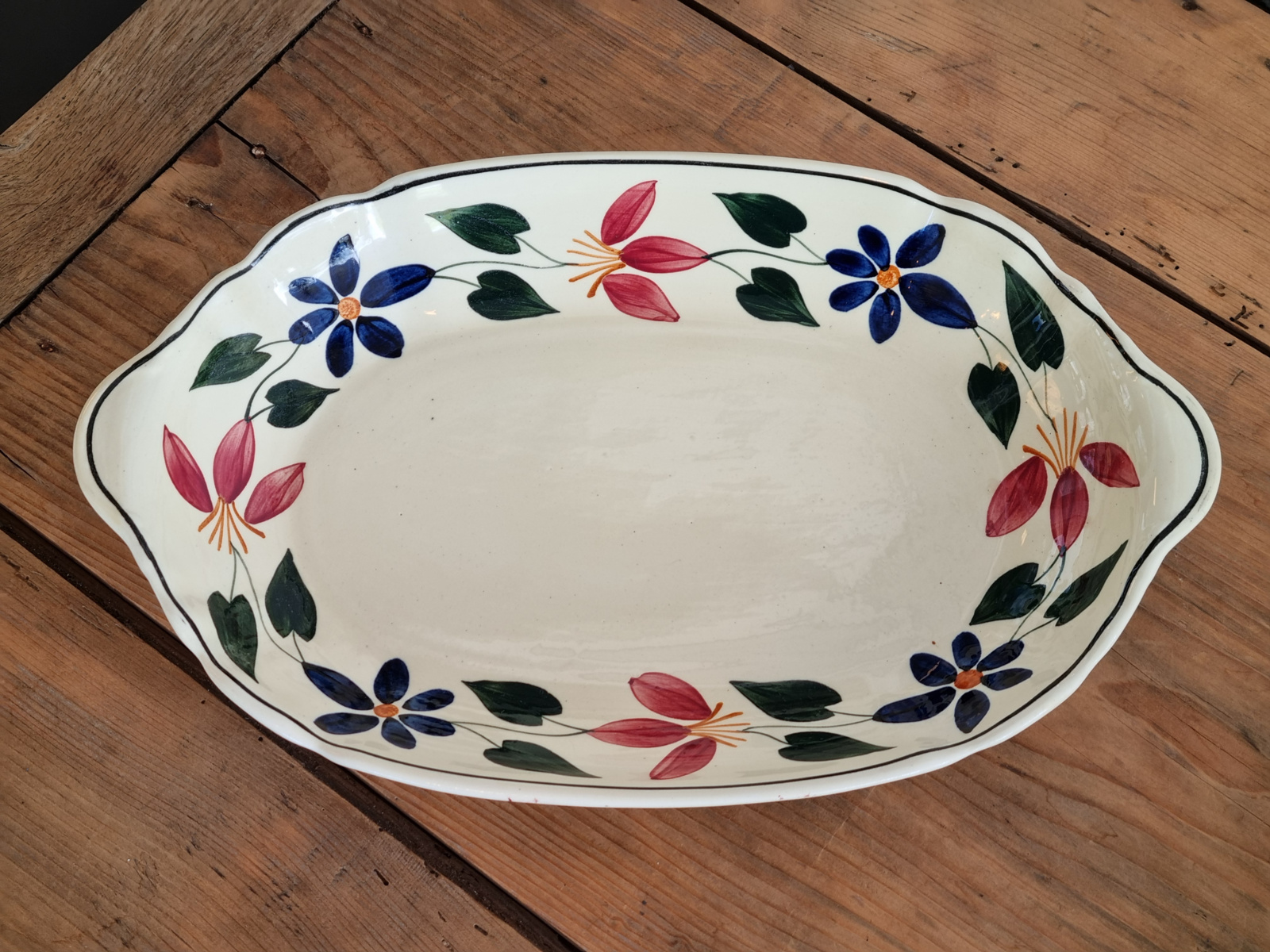 Apart Boerenbont Societe Ceramique decor Triumph Schaal met greepjes 37 cm