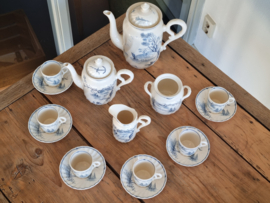 Petrus Regout Marines donkerblauw Koffieservies 6-pers. (rond model)