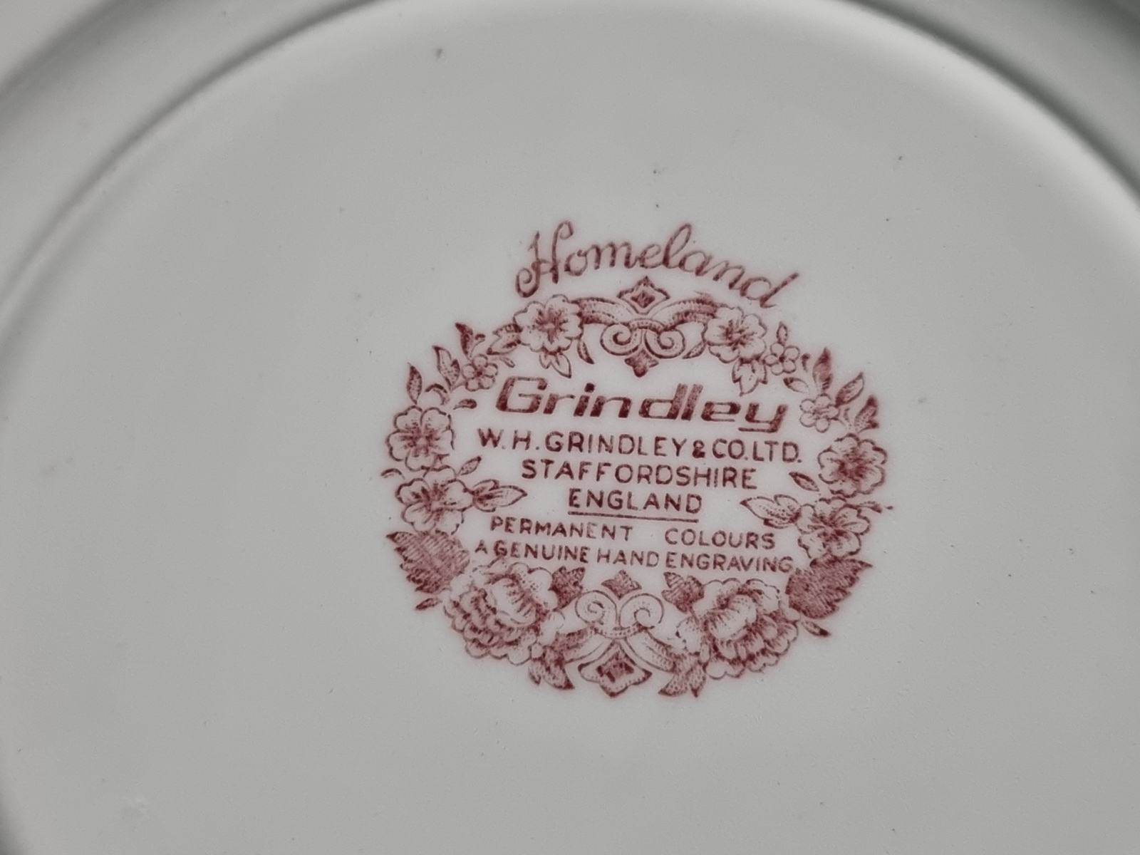 Engels rood Grindley Homeland Plat Dinerbord 25,5 cm