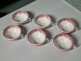 Engels rood Enoch Wedgwood Woodland set 6x Soepkom