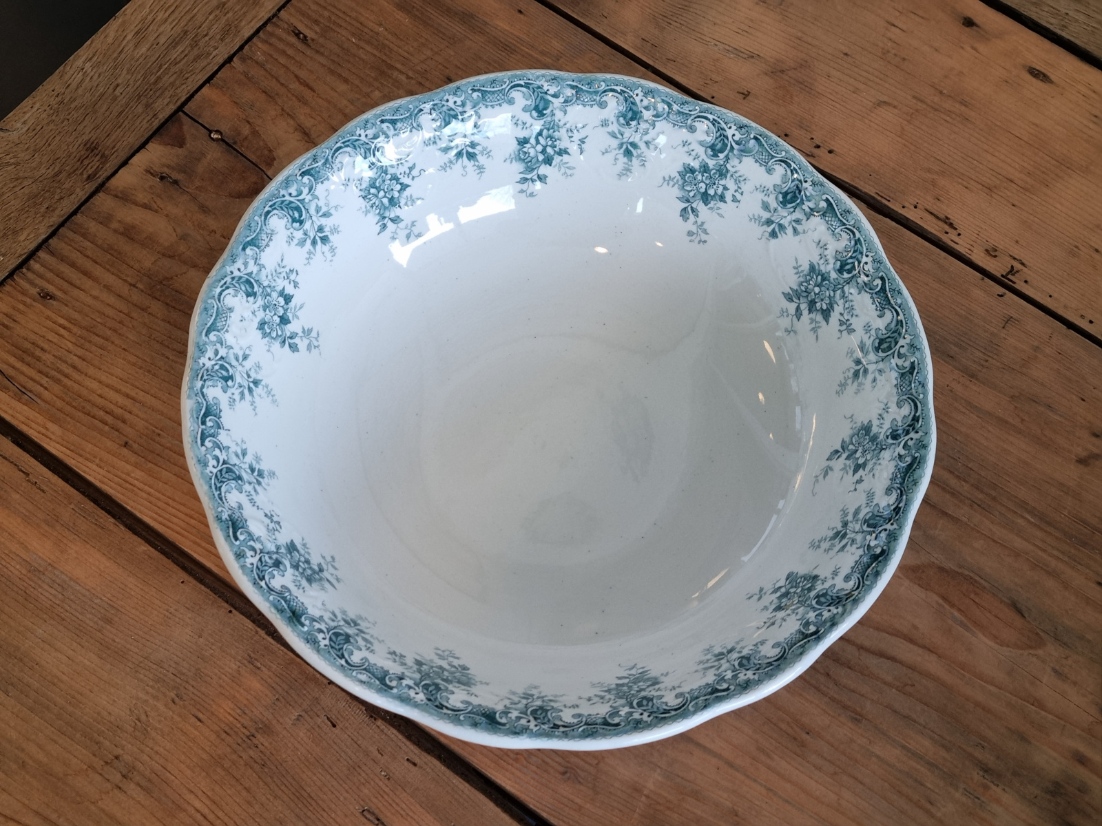 Societe Ceramique Andree petrol hoge ronde schaal 29 cm