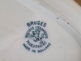 Société Céramique Bruges blauw ovaal schaaltje 25 cm