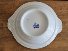 Potiche blauw Societe Ceramique lage schaal 26,5 cm