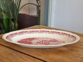 Boerenhoeve Rood Societe Ceramique robuuste ovale schaal 42 cm