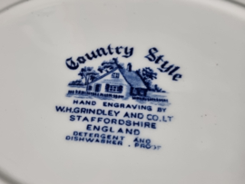 Engels blauw Grindley Country Style ovale schaal 31 cm