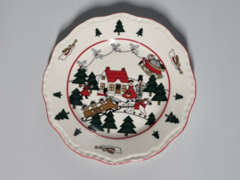 Engels Mason's Christmas Village 1796 Kerstservies Ontbijtbordje 20 cm