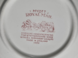 Engels rood Myott Royal Mail hoge ronde schaal 21,5 cm