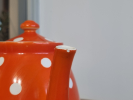 Societe Ceramique Christiania oranje met stippen Koffiepot nr. 3