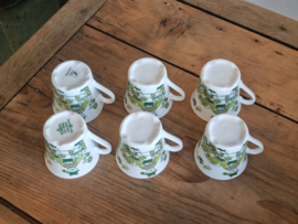 Vintage groen Figgjo Flint Turi Design Market Norway set 6x kopje