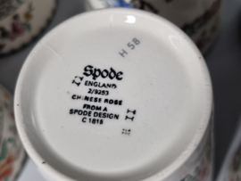 Engels Spode Copeland Chinese Rose set 6 bekers 11 cm