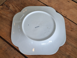 Petrus Regout Marines donkerblauw vierkant bord (hoekig model, zonsondergang)  29,5 cm