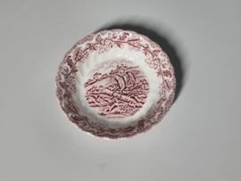 Engels rood Myott's Country Life rond schaaltje 14 cm