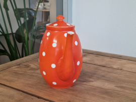 Societe Ceramique Christiania oranje met stippen Koffiepot nr. 3