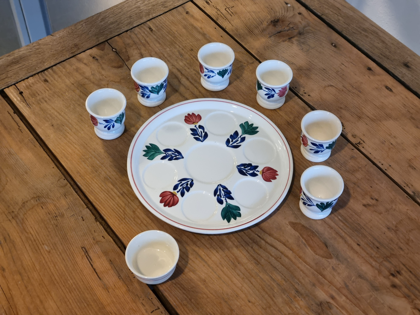 Boerenbont Societe Ceramique 483a Eierdopset met originele zoutvaatje