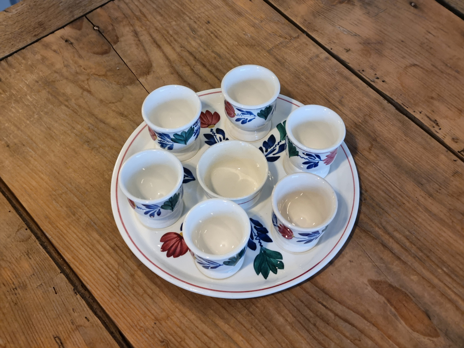 Boerenbont Societe Ceramique 483a Eierdopset met originele zoutvaatje