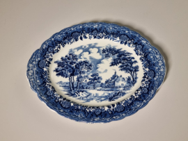 Engels blauw Grindley Country Style ovale schaal 31 cm
