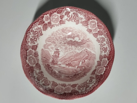 Engels rood Enoch Wedgwood Lochs of Scotland hoge ronde schaal 21,5 cm