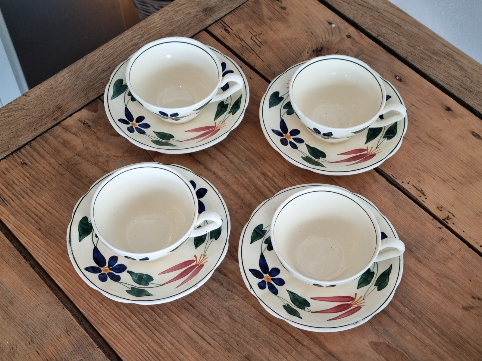 Apart Boerenbont Societe Ceramique decor Triumph Set 4x kop en schotel