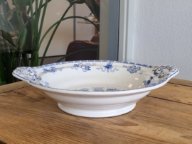 Potiche blauw Societe Ceramique lage schaal 26,5 cm