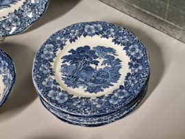 Engels blauw Enoch Wedgwood Woodland serviesset 21-delig