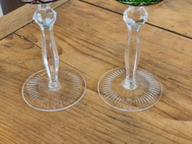 Boheems Kristal Glas set van 2x op hoge voet 19,5 cm kleur Springtime