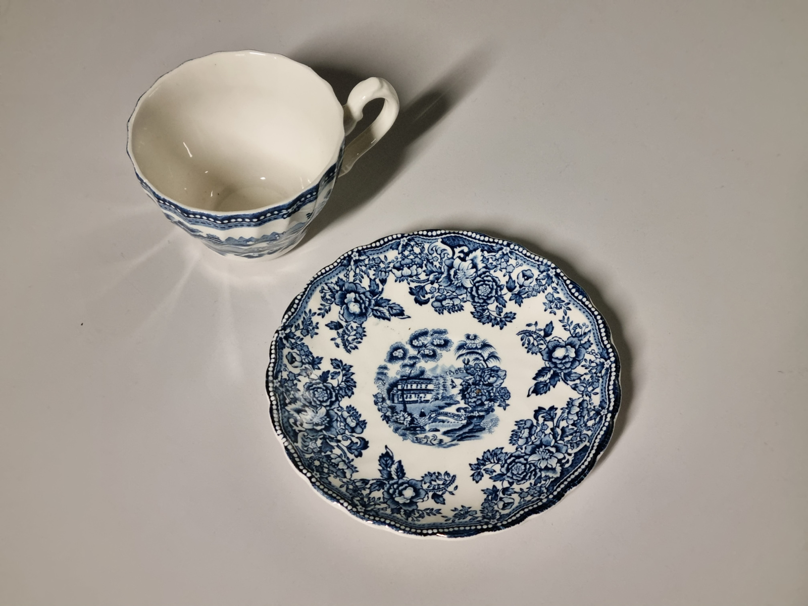Engels blauw Myott Tonquin Kop en schotel