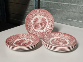 Engels rood British Anchor Memory Lane Koffieservies 8-pers.