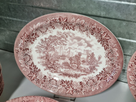 Engels rood Ironstone EIT Ltd England serviesset 12 personen (kasteel)