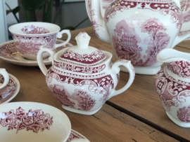 Regout Castillo Old England rood Koffieservies Theeservies 6-pers.
