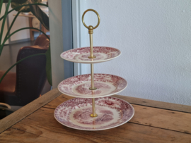 Regout Castillo Old England rood Etagere 3-laags