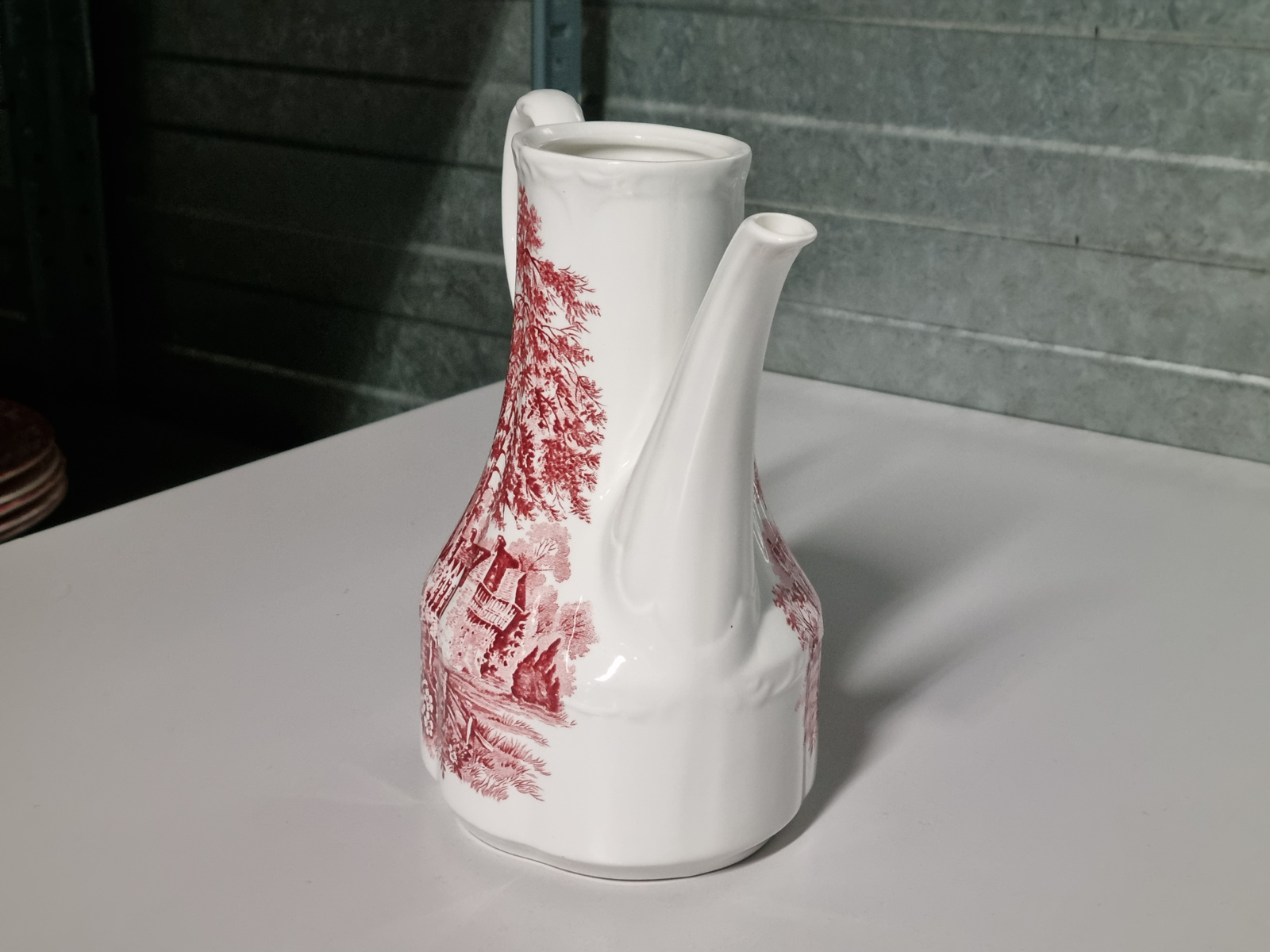 Engels rood Meakin Romantic England koffiepot zonder deksel