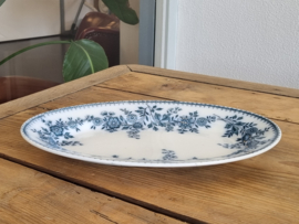 Société Céramique Bruges blauw ovale schaal 32 cm