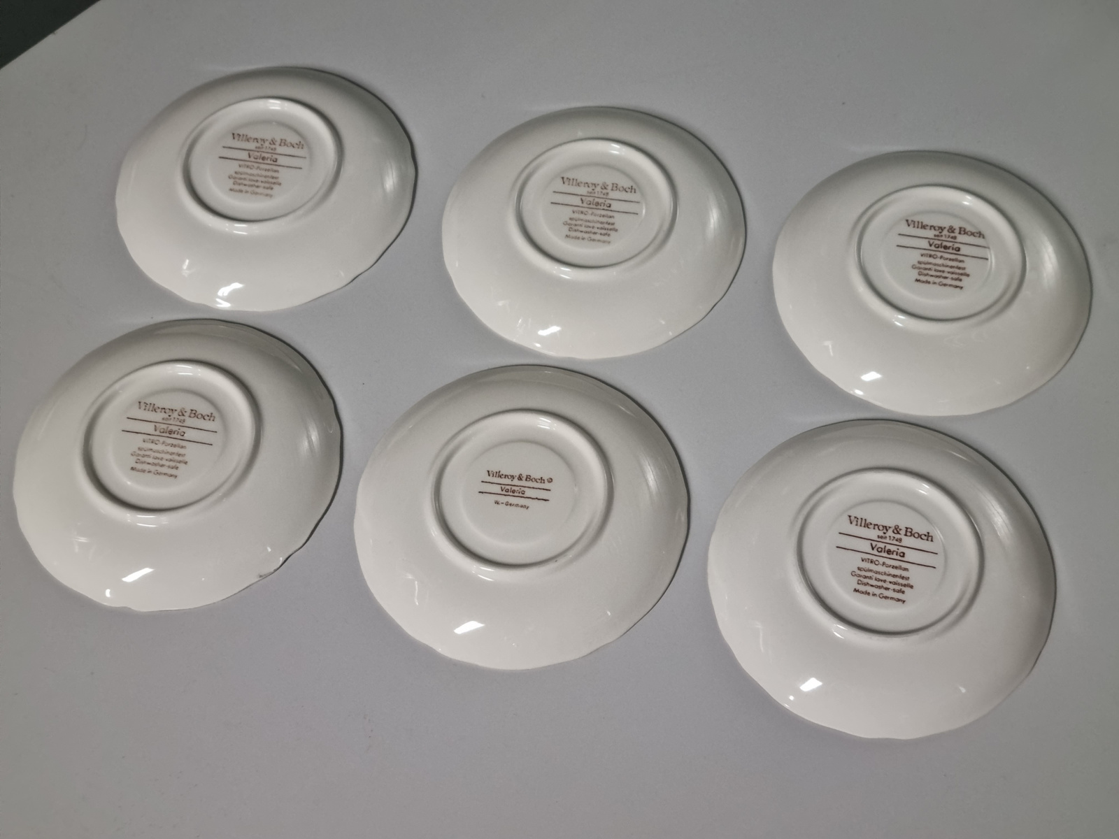 Villeroy en Boch Valeria rood set 6x Thee Kop en schotel 8,5 cm (bruine stmepel)