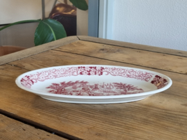 Regout decor Richmond rood ovaal schaaltje 25,5 cm