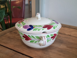 Oud Boerenbont Petrus Regout Paarse Bloem Soepterrine