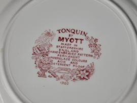 Engels rood Myott Tonquin ontbijtbord 20 cm