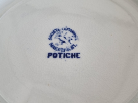 Potiche blauw Societe Ceramique schaal op voet 27,5 cm