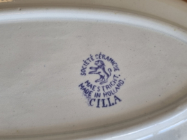 Société Céramique Cilla Lila ovale schaal 25,5 cm