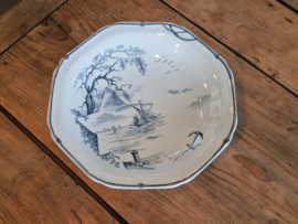 Petrus Regout Marines donkerblauw tazza op hoge voet 23,5 cm (hoekig model, ster)