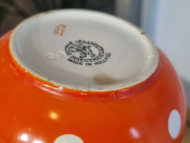 Societe Ceramique Christiania oranje met stippen Suikerpot