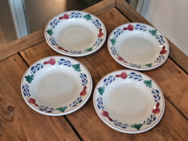 Boerenbont Boch Vitriboch Hotelporselein set 4x diep bord 23 cm