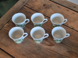 Vintage groen Figgjo Flint Turi Design Market Norway set 6x kopje