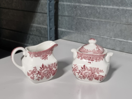 Engels rood Enoch Wedgwood Asiatic Pheasants Theeservies 5-pers.