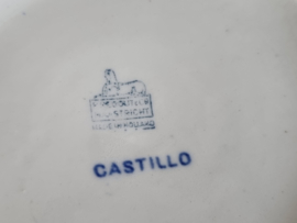 Regout Castillo Old England blauw hoge ronde schaal 24,5 cm