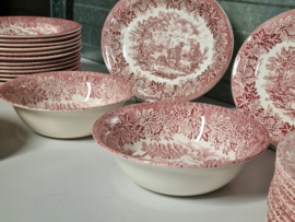 Engels rood Ironstone EIT Ltd England serviesset 12 personen (kasteel)
