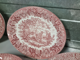 Engels rood Ironstone EIT Ltd England serviesset 12 personen (kasteel)