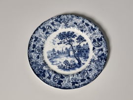 Engels blauw Staffordshire (niet gemerkt) Ontbijtbordje 20 cm