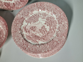 Engels rood Ironstone EIT Ltd England serviesset 12 personen (kasteel)