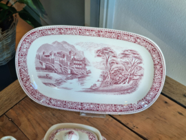 Regout Castillo Old England rood Koffieservies Theeservies 6-pers.